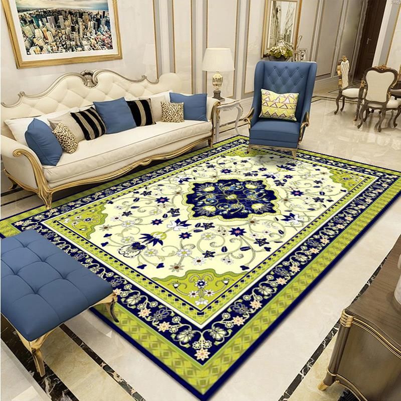 Funky Area Rug Medallion Print European Carpet Polyester Stain Resistant Area Rug for Living Room