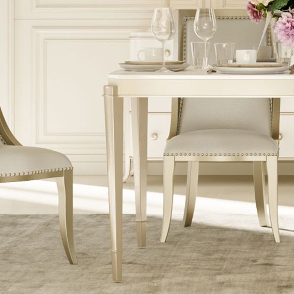 Solid Wood Mid-Century Modern Rectangle Table Sintered Stone Dining Table with 4 Legs