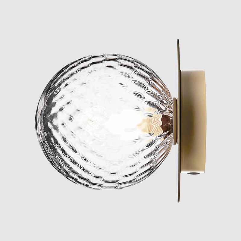 Glass Globe Ceiling Fixture in Modern Concise Style Electroplate Iron Ceiling Light for Corridor