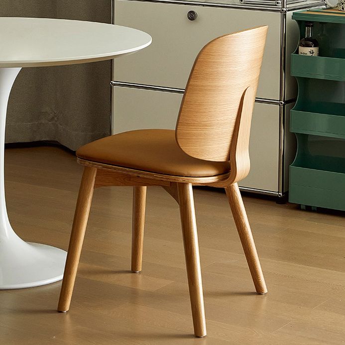 Solid Wood Side Chair Modern Low Back Indoor Dining Chair for Home