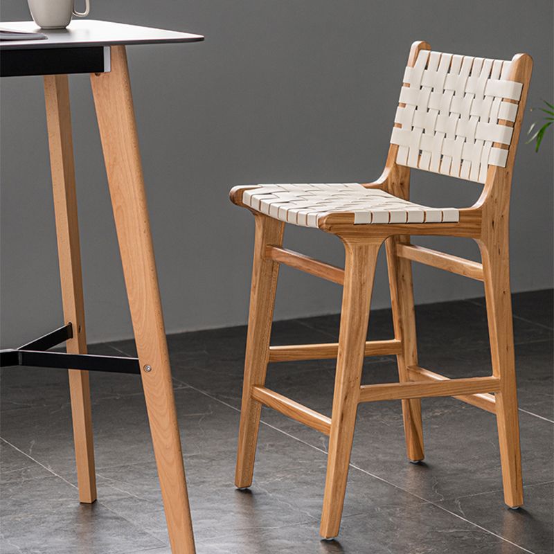 Contemporary 37" Height Solid Wood Backrest Counter High Stool