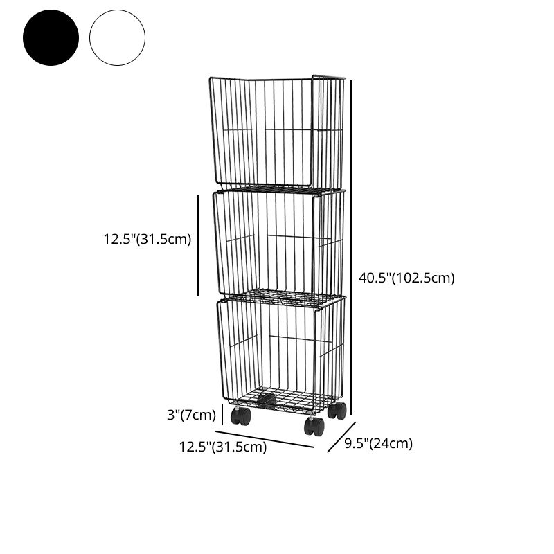 Modern Style Bookshelf Standard Closed Back Metal Bookcase for Home with Wheels