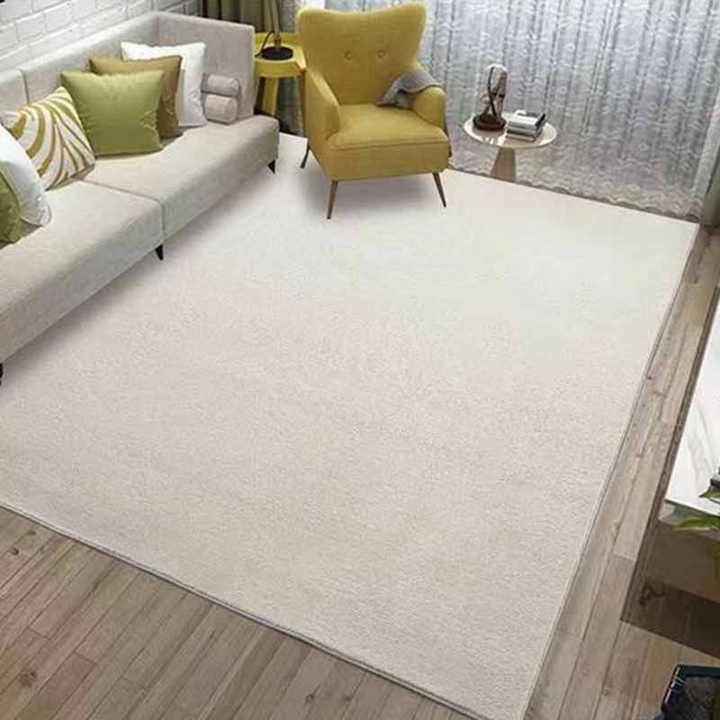 Simple Solid Color Carpet Brown Polyester Indoor Rug Anti-Split Area Rug for Indoor Room