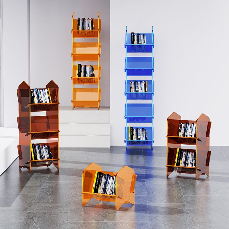 Modern Acrylic Bookcase, Geometric Bookshelf for Any Room, 12.5" L X 10" W