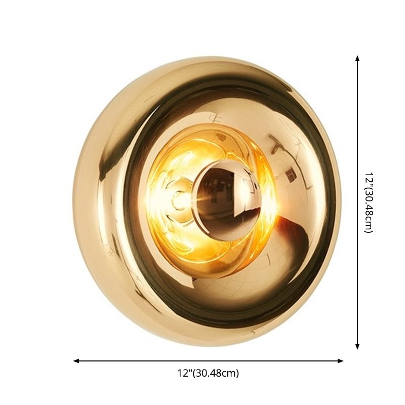 Circle Mouth-Blown Glass Wall Lamps 1-Light Contemporary Style Wall Mount Lamp