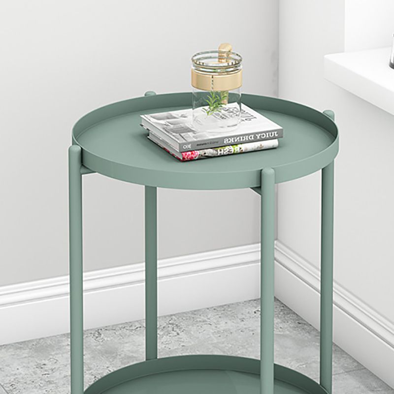 Modern Round Tray Top Side End Table 4 Legs Side Table for Living Room