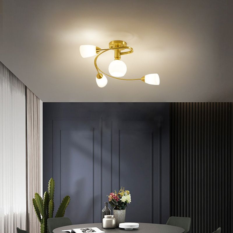 Metal Geometric Flush Mount Lights Contemporary Style 4/6 Lights Flush Ceiling Lights