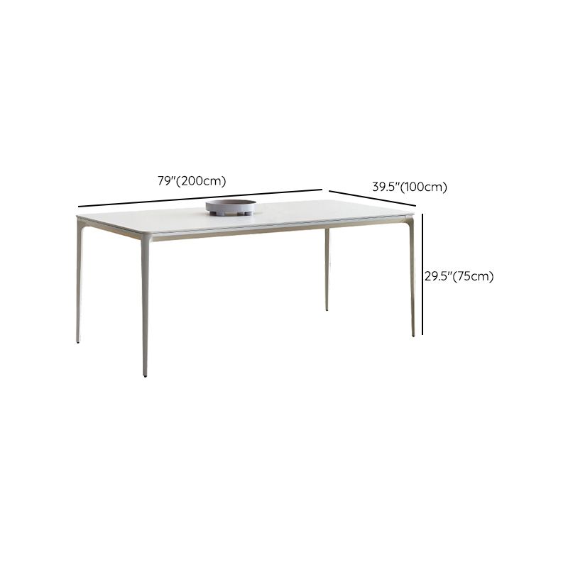 Modern Style 1/2/5/7 Pieces Dining Chairs Set Rectangle Stone Furniture in White