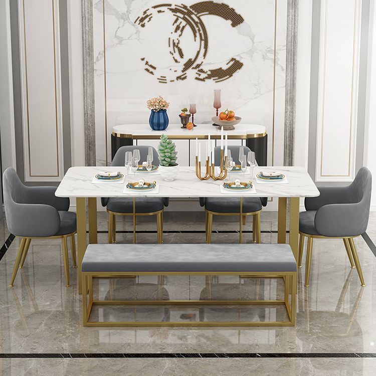 Modern Velvet Chairs & Bench Set 1/2/6/7 Pieces Home Dining Table Set