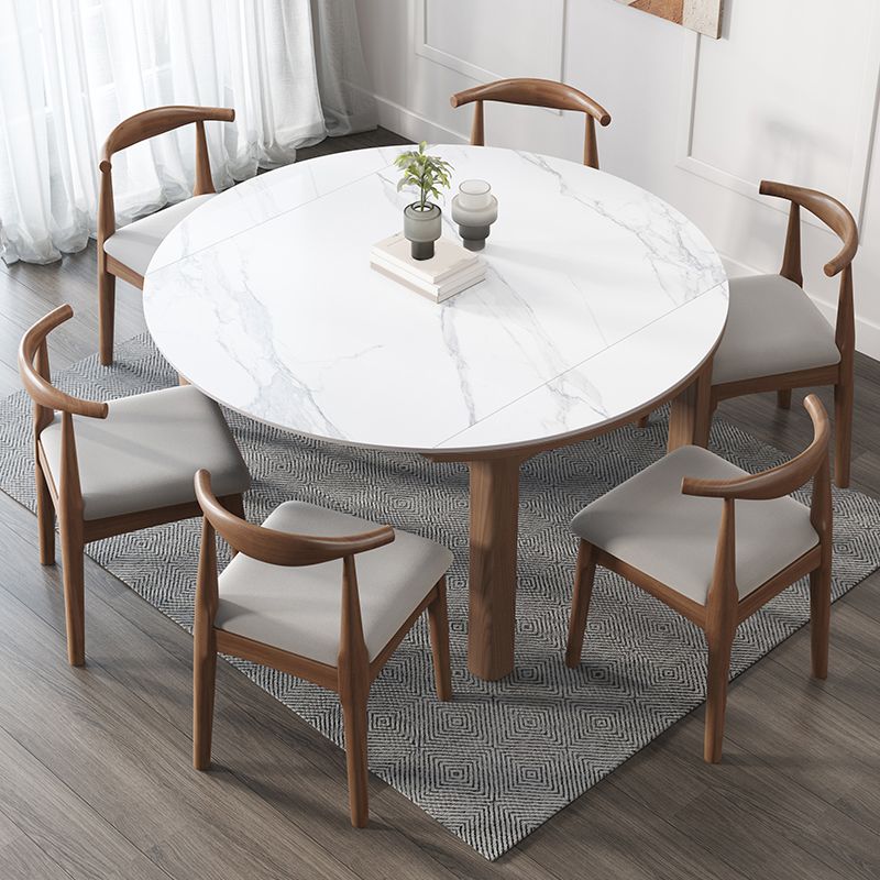 Eigentijdse ronde verlengbare eettafel gesinterde stenen eettafel voor keuken
