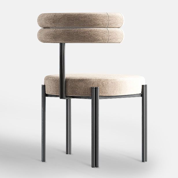 Contemporary Open Back Dining Chairs Velvet Arm Dining Chair