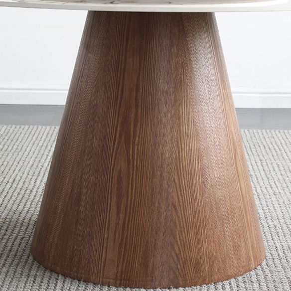 Set da tavolo in pietra sinterizzato scandinavo di 5/7 con set da pranzo a tavola rotonda con sedie in pelle