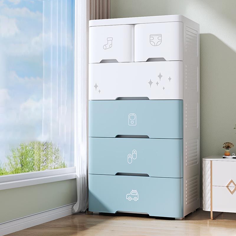 Plastic Storage Cabinet with Drawer Modern Wardrobe Armoire for Bedroom