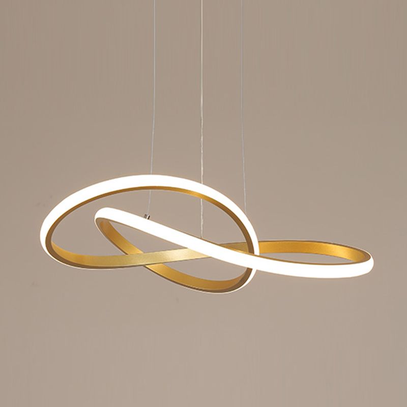 Twist Shade Metall Kronleuchter Licht moderne 1-helle Kronleuchterbeleuchtung in Gold