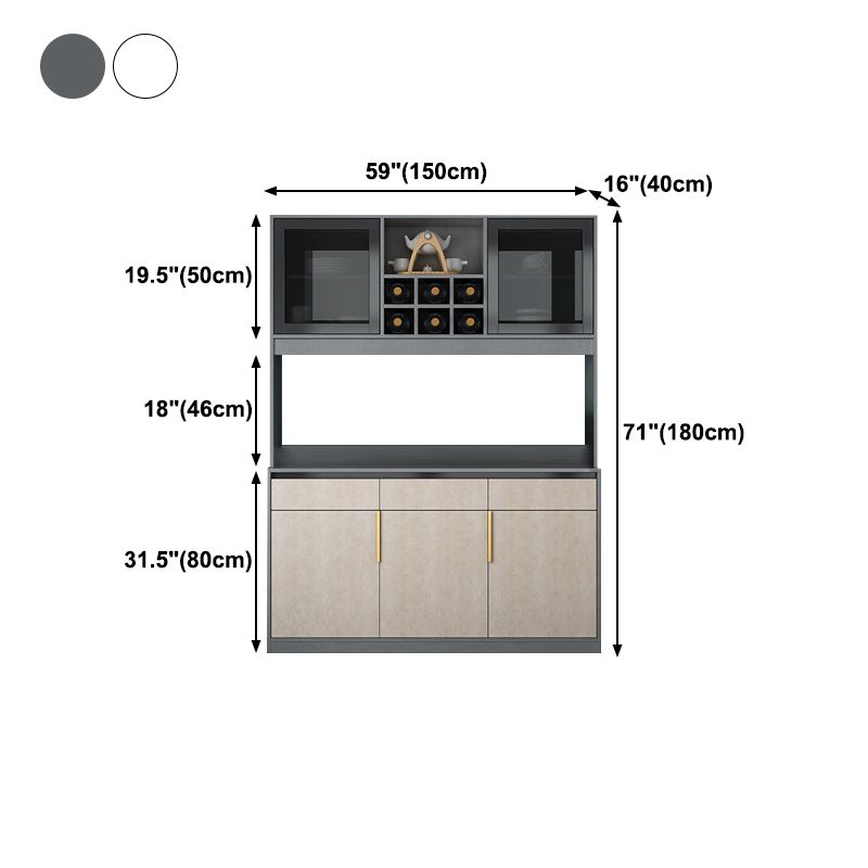 Wood Living Room Sideboard Modern Credenza with Storage and Drawer