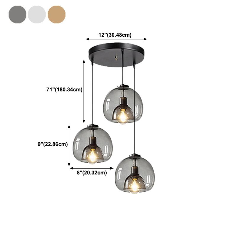 Glass Kitchen Island Pendant Modern Ceiling Fixture for Dining Room