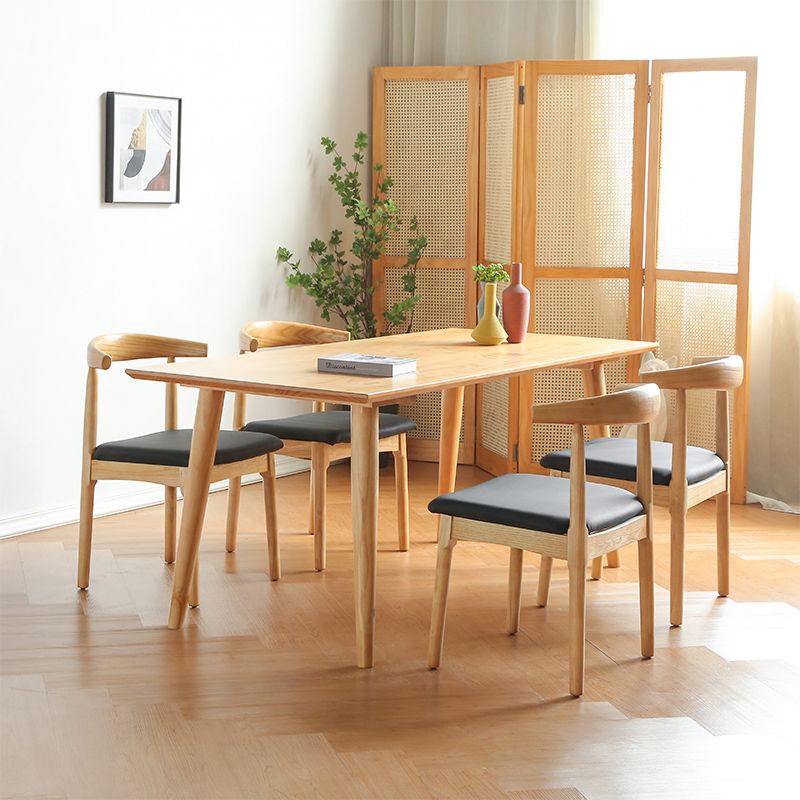 Pine Solid Wood Dining Table Modern Rectangle Dining Table in Natural