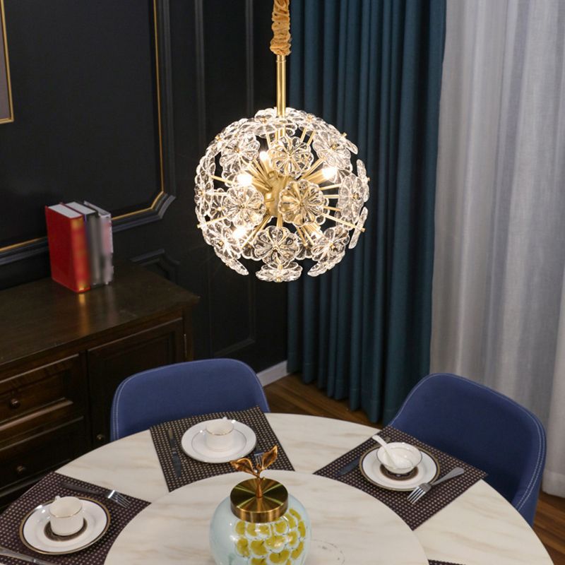 Modern Crystal Decorative Chandelier Flower Shape Light for Restaurant and Hotel