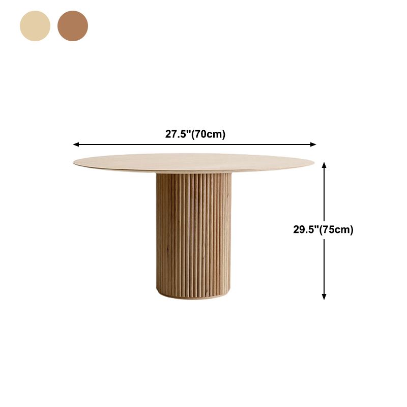 Solide houten ronde tafel voor restaurant moderne houten tafel met voetstukbasis