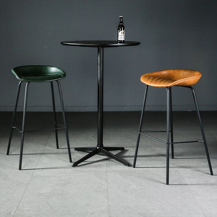 Taburete de bar de estilo industrial con asiento de cubo con patas de hierro para barra de cocina