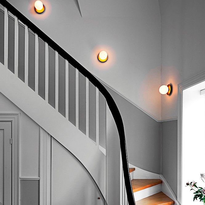 Ball Shape Ceiling Lamp Modern Iron 1 lIght Flush Mount with Glass Lampshade for Aisle