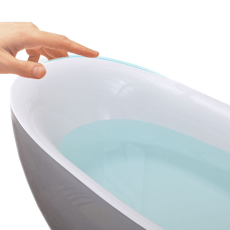 Freestanding Acrylic Bathtub Pop-up Drain Oval Modern Right-Hand Bath