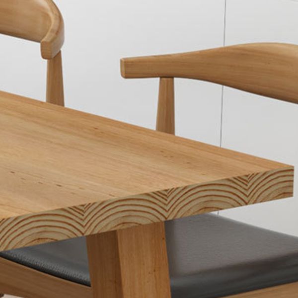 Table à manger en bois massif Table rectangulaire moderne avec base luge en bois de pin
