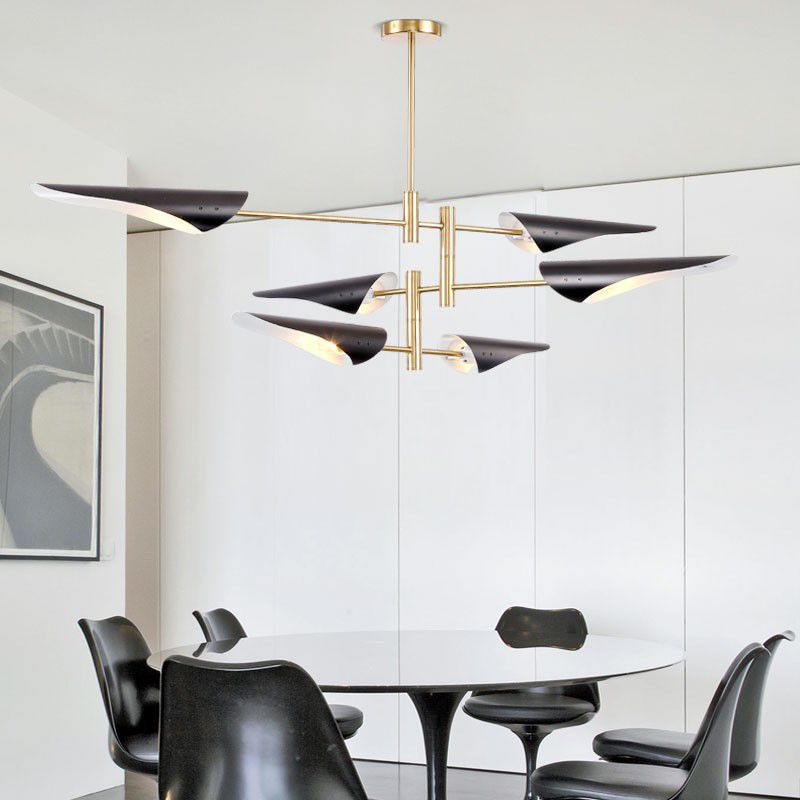 Illuminazione del lampadario Quill Modernista Metal Living Soggio