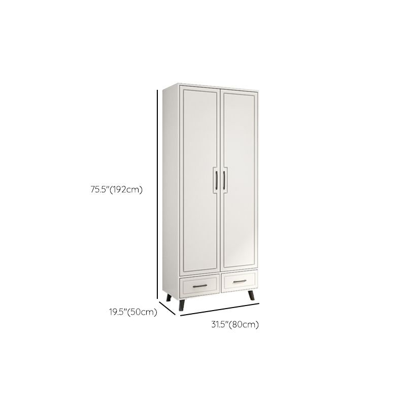 White Wardrobe Closet with Drawer French Country Wardrobe Cabinet