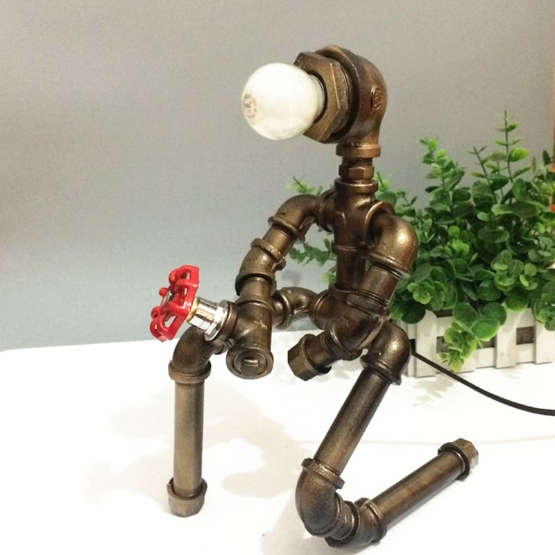 Robot Design Coffee Shop Table Light avec tuyau de plombe