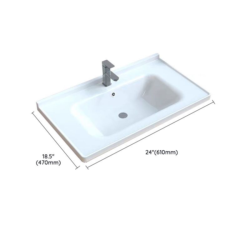 Modern Bathroom Sink Porcelain with Overflow Drop-in Bathroom Sink(Not Included Faucet)