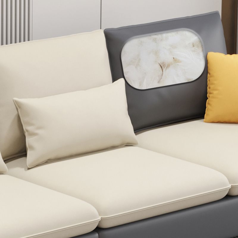 Contemporary 4-Seater Sectional with Square Arms for Living Room