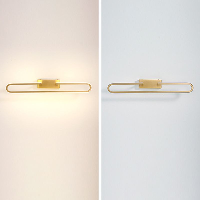 Postmodern Oval Ring Wall Mounted Lights Acrylic Flush Mount Wall Sconce for Bathroom