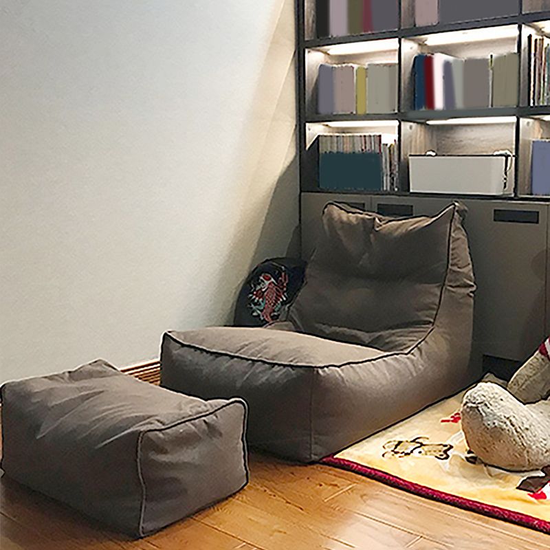 Nordic Style Living Room Fabric Armless with Ottoman Lounge Accent Chair