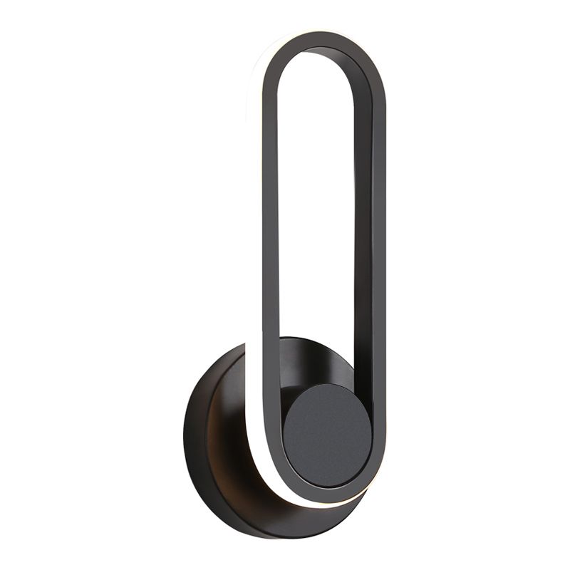 Oval Shade Metal Wall Sconce Modern Style Single Light Wall Mounted Light