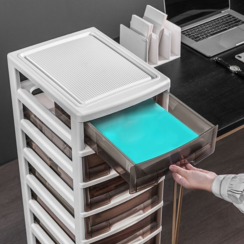 Vertical Transparent File Cabinet Modern Plastic Drawers File Cabinet