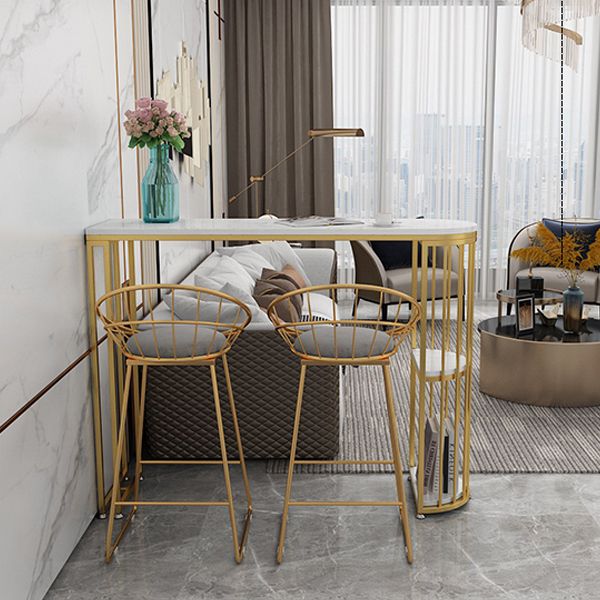 1/3 Pieces Oval Bar Stool and Table Set Glam Table and Stool Set