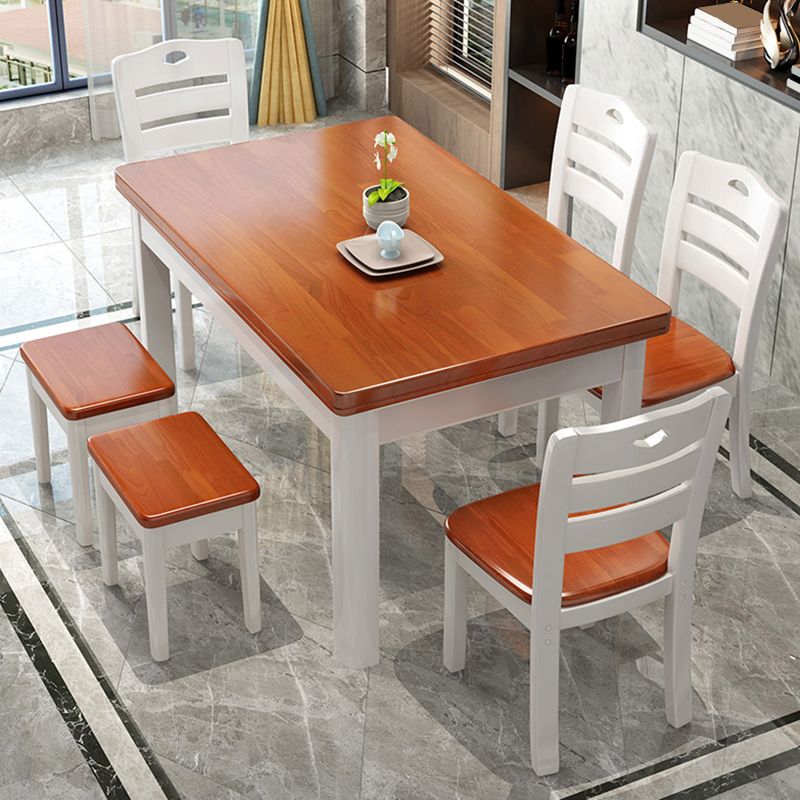 Simplicity Style Dinette Table Solid Wood Rectangle Dinner Table for Dining Room