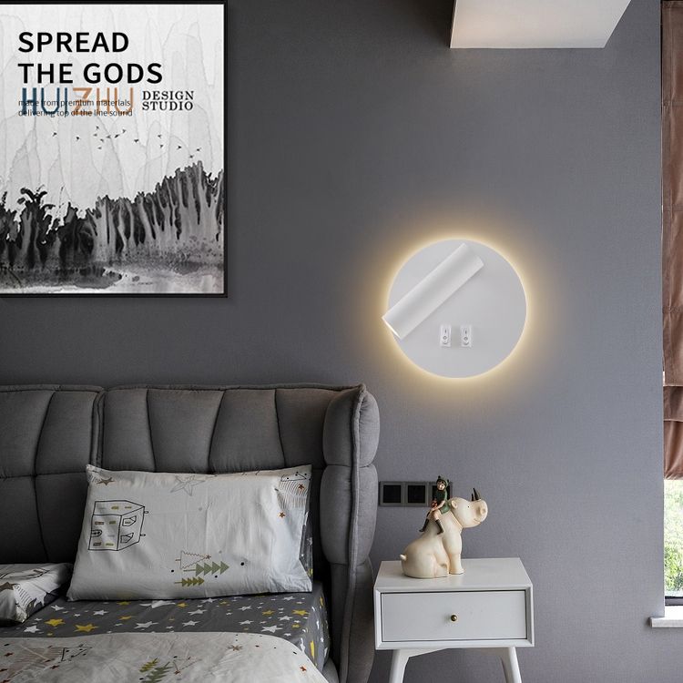 Minimalismo in metallo a parete a parete illuminazione a parete a 1 luci per la camera da letto