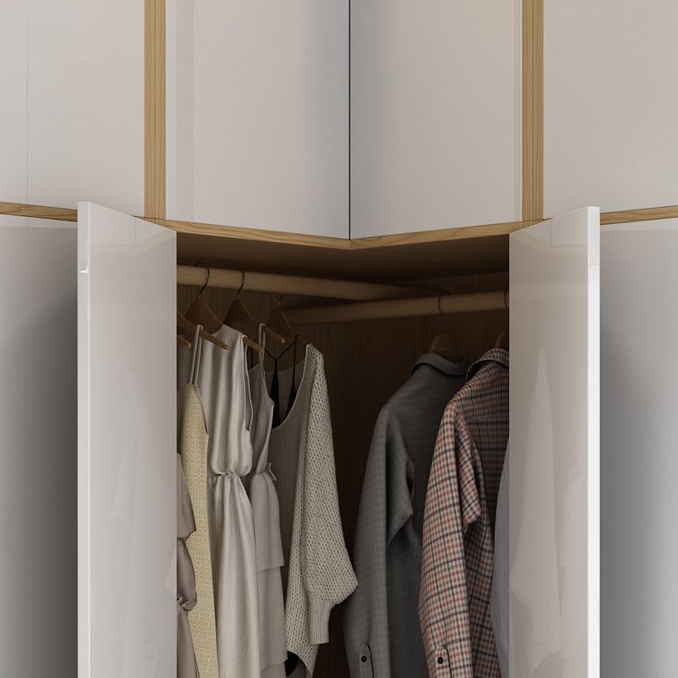 Contemporary Storage Cabinet Engineered Wood Wardrobe Armoire