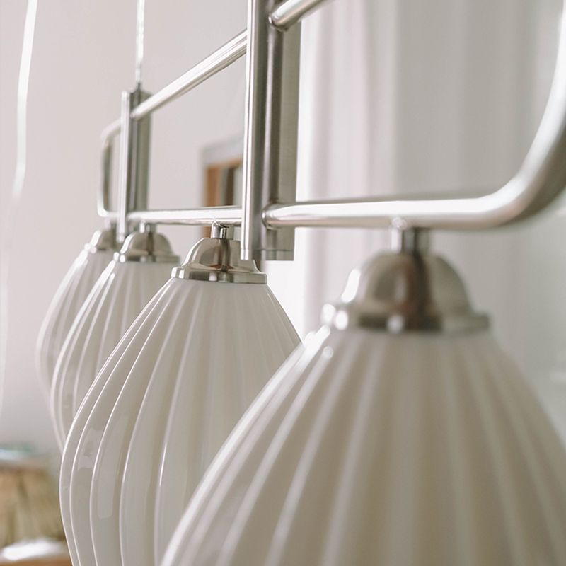 Contemporary Island Light Lantern-Shaped Ceramics 4 Light Island Pendant Lights