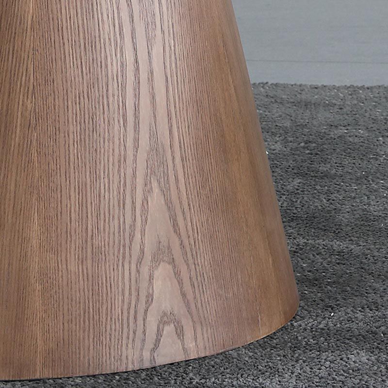 Round Convertible Dining Table Modern Solid Wood Pedestal Table in Brown