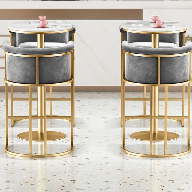 Industrial White Pub Set with Upholstered Stools 1/3/5 Pieces Bar Table for Small Places