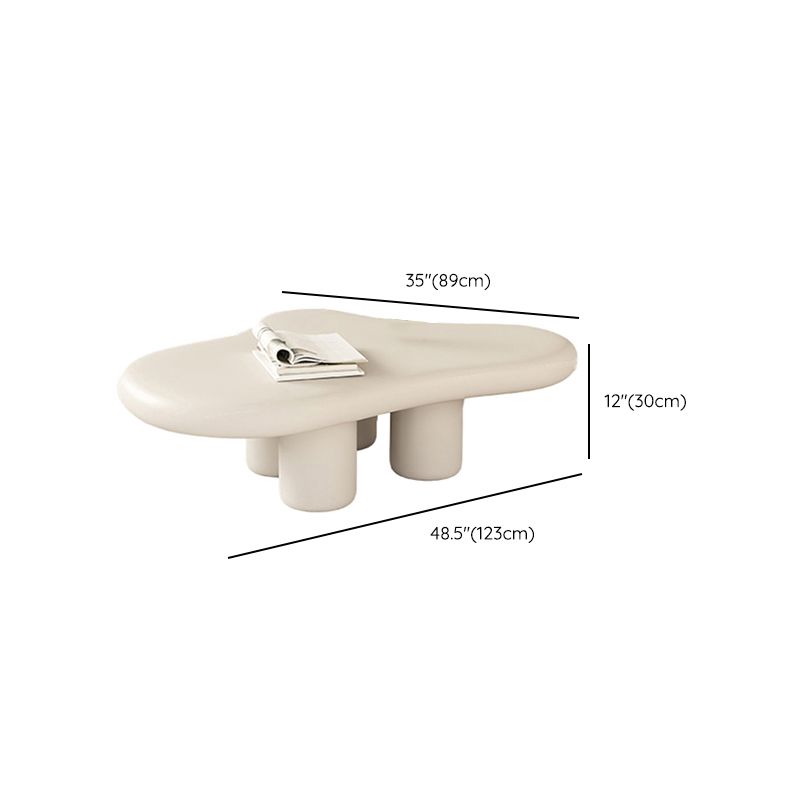 White Wood Coffee Table Free-Form Modern No Distressing Coffee Table