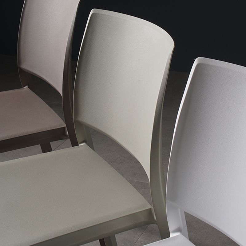 Contemporary Style Dining Chairs Plastic Armless Side Chair for Kitchen