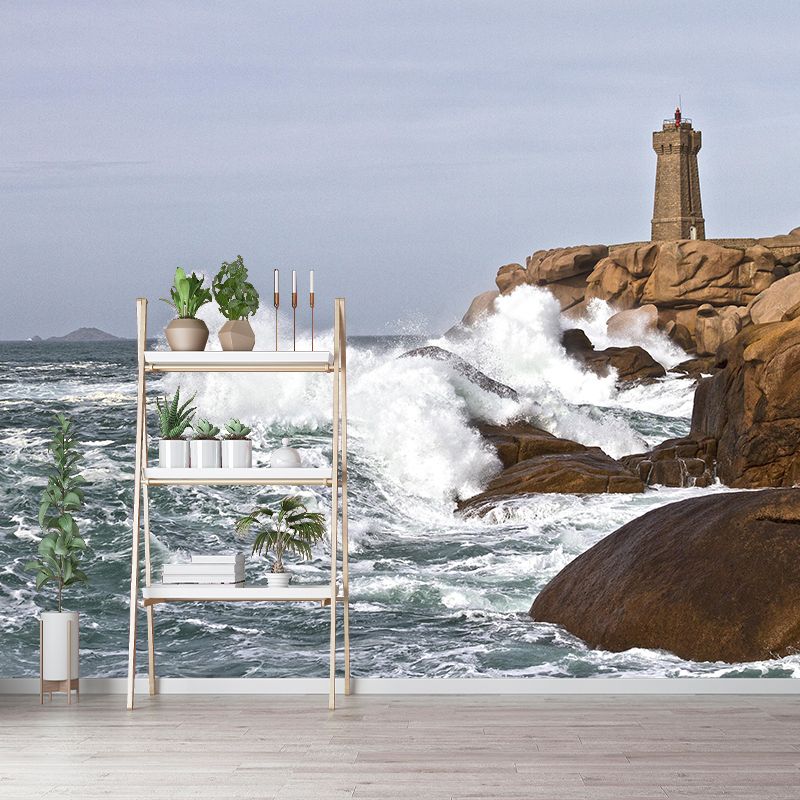 Photography Nautical Mural Wallpaper Lighthouse Scene Bathroom Wall Murals