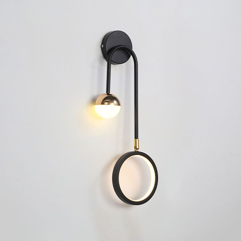 Lámparas de pared de luz de luz de 2 luces de media sombra contemporánea para sala de estar para sala de estar