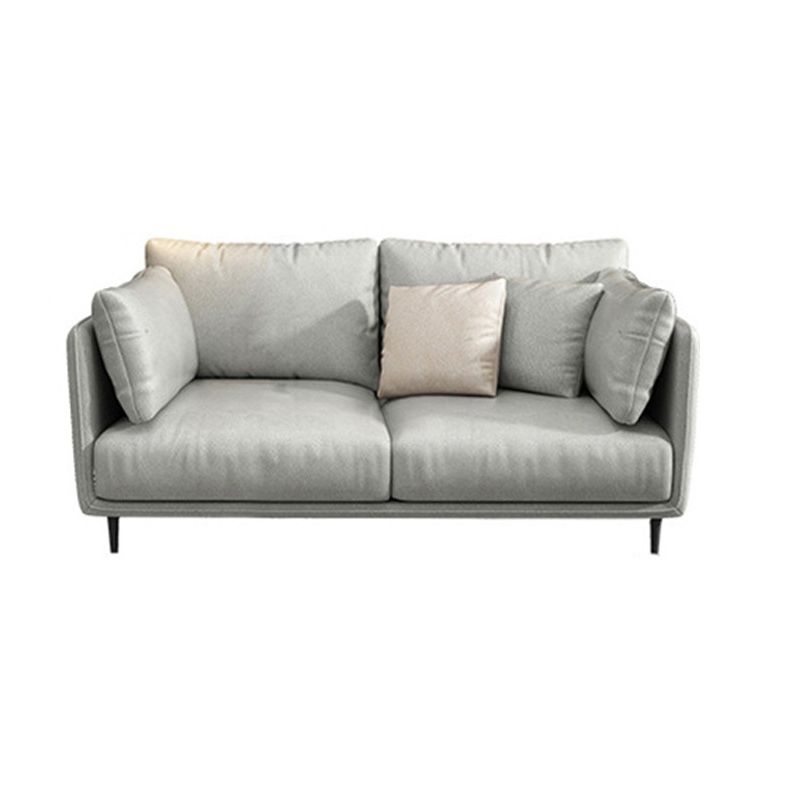 Light-grey Pillowed Back Cushions Contemporary Removable Cushions Sofa