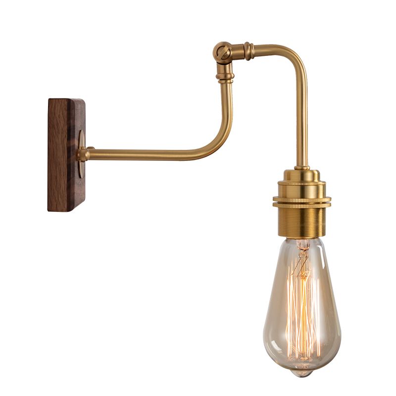Metal Gold Plated Sconce Lighting Faucet-Like Single Industrial Adjustable Wall Light Fixture