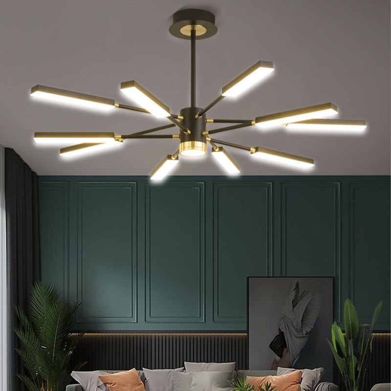 Luces colgantes rectangulares de múltiples luces de luz múltiples iluminación colgante de metal moderno para barra